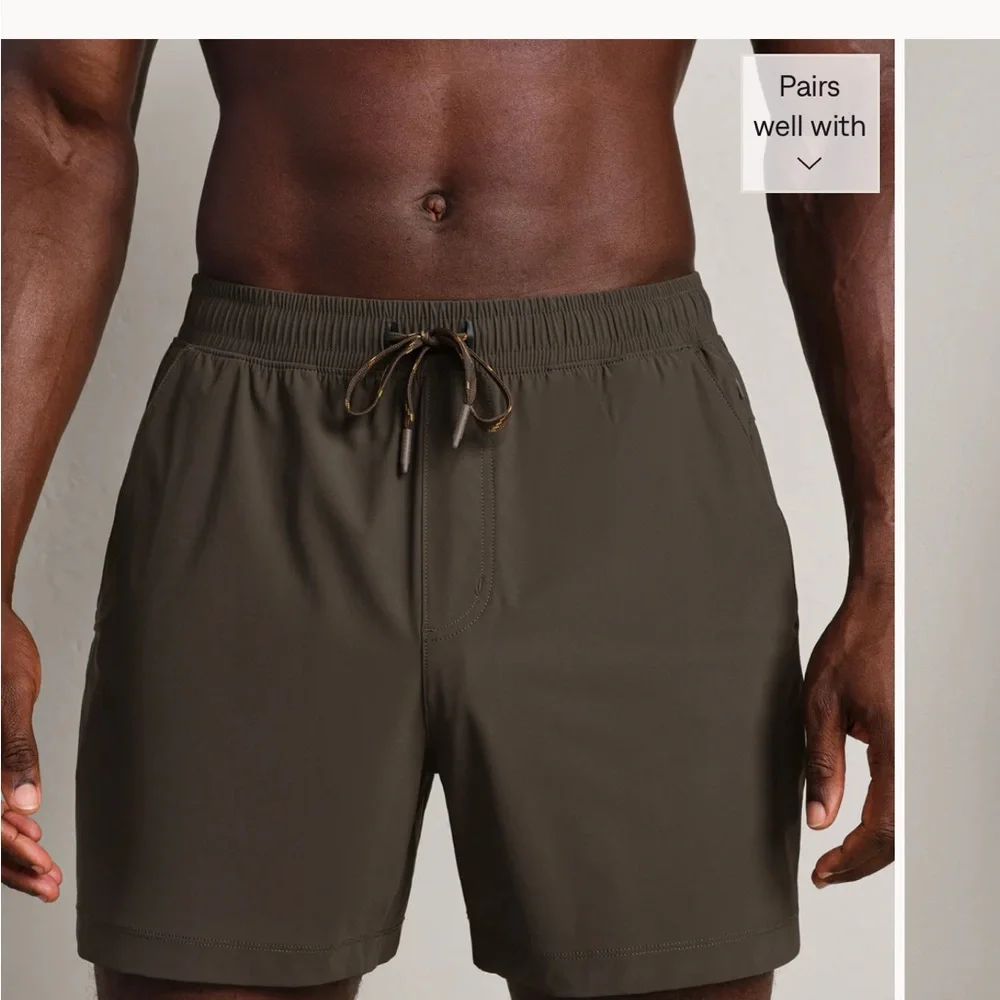Rhone Mens Medium, 5" Pursuit Short - Unlined, cafe Noir color - Picture 5 of 6
